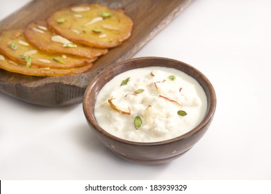 Indian Sweet Rabri And Malpua