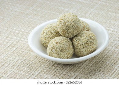 Indian Sweets Til Ke Ladoo (prepared With Sesame Seeds And Jaggery)