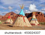 Indian tents decorated with ornaments