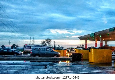 Indian Toll Plaza In Rainy Day