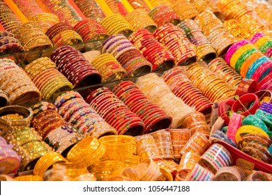 Indian Traditional Bangles Or Bracelets For Sale In The Market, India