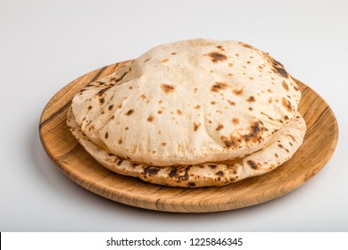 Indian Traditional Cuisine Chapati The Phooli ( Air filled) Roti, Fulka, Indian Bread, Flatbread, Whole Wheat Flat Bread, Chapathi, Wheaten Flat Bread, Chapatti, or Chappathi
