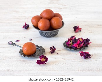 Indian Traditional Sweet Gulab Jamun, Top View. 