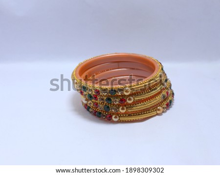 Indian Traditional Wedding Bangles. Selective focus on bangles. 