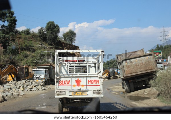 Indian truck on the highway
