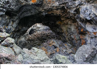 Indian Tunnel Cave In Craters Of The Moon National Monument, Idaho, USA. The Monument Represents One Of The Best-preserved Flood Basalt Areas In The Continental US.