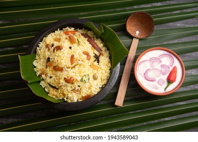 Indian Vegetable Pulav Biryani Using Basmati Rice, Malabar Chicken Dum Biriyani In Clay Pot. Kerala India. Vegetable Biryani Hyderabadi Kheema Keema South Indian Turmeric Rice 