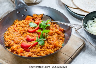 Indian Vegetarian Red Lentil Dhal Curry