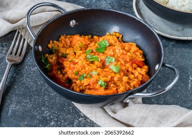 Indian Vegetarian Red Lentil Dhal Curry