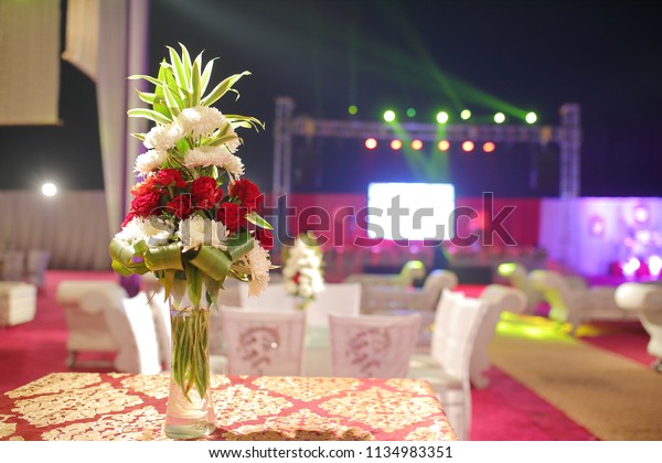 Indian Wedding Banquet Setup Wedding Day Royalty Free Stock Image