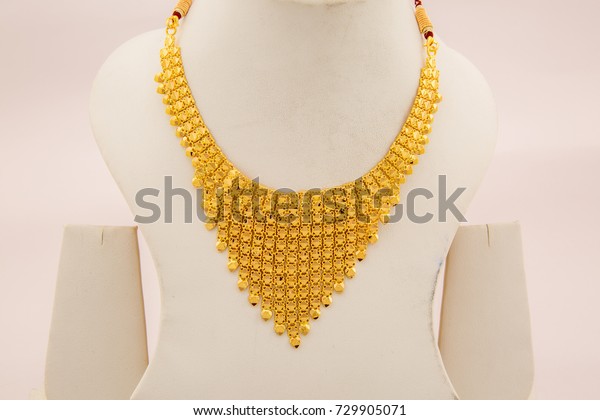 Indian Wedding Bridal Wear Gold Necklace Beauty Fashion Objects