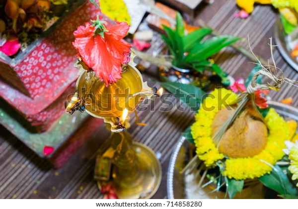 Indian Wedding Ceremony Prayer Items Close Stock Photo Edit Now