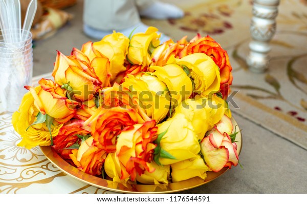 Indian Wedding Ceremony Varmala Flower Garland Stock Photo Edit