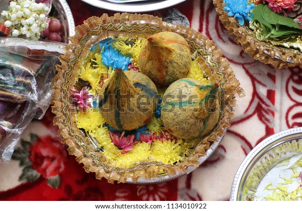 Indian Wedding Prayer Items Thread Ceremony Stock Photo Edit Now