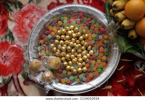 Indian Wedding Prayer Items Thread Ceremony Royalty Free Stock Image