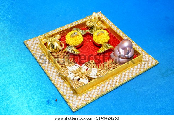 Indian Wedding Ring Ceremony Decorated Plate Stock Photo Edit Now