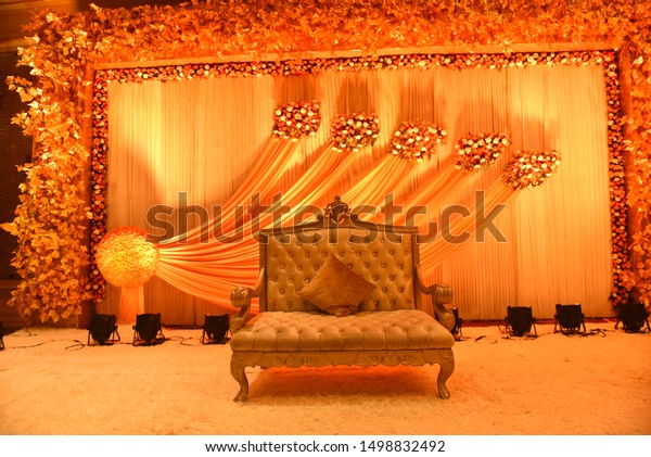 Indian Wedding Stage Decoration Function Stock Photo Edit Now