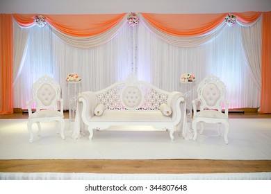 Indian Wedding Stage Peach Themed