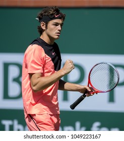 INDIAN WELLS, CA - MAR 05-18: Taylor Fritz At The BNP PARIBAS OPEN Tennis Tournament In Indian Wells, CA On March 14, 2018