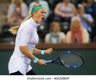 INDIAN WELLS, UNITED STATES - MARCH 15 : Victoria Azarenka in action at the 2016 BNP Paribas Open