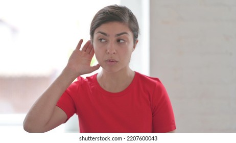 Indian Woman Trying To Listen Secret Carefully