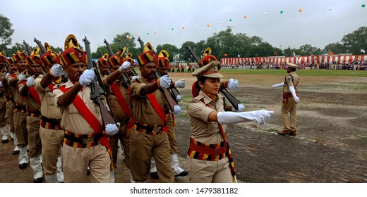 Indian Women Police Commander Scouting At Police Ground District Katni Madhya Pradesh In India Shot Captured On Aug 15, 2019