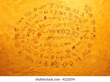 Indian Writing On A Animal Hide