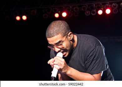 INDIANAPOLIS - AUGUST 13: Hip Hop/ Rap Artist Drake Performs On Stage At The Indiana State Fair On August 13, 2010 In Indianapolis, Indiana