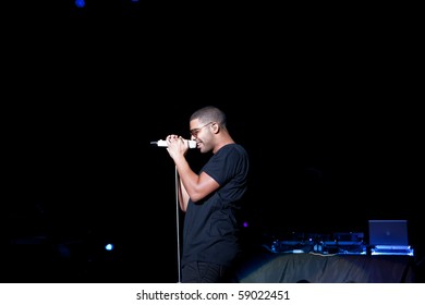 INDIANAPOLIS - AUGUST 13: Hip Hop/ Rap Artist Drake Performs On Stage At The Indiana State Fair On August 13, 2010 In Indianapolis, Indiana