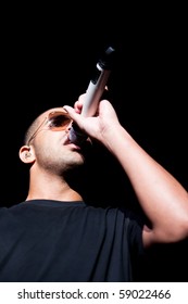 INDIANAPOLIS - AUGUST 13: Hip Hop/ Rap Artist Drake Performs On Stage At The Indiana State Fair On August 13, 2010 In Indianapolis, Indiana