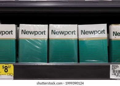 Indianapolis - Circa June 2021: Newport Menthol Cigarettes. The FDA Is Considering A Ban On Menthol Cigarettes As Makers Such As R. J. Reynolds Tobacco Are Accused Of Marketing To Black Communities.