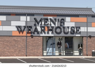 Indianapolis - Circa June 2022: Men's Wearhouse Retail Strip Mall Location. Men's Wearhouse Corporate Name Is Tailored Brands.