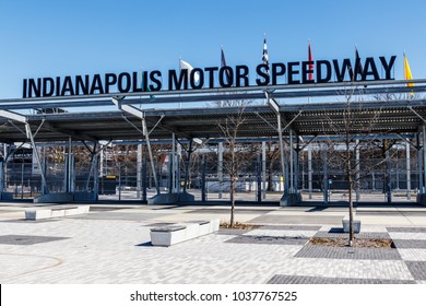 Indianapolis - Circa March 2018: Indianapolis Motor Speedway Gate 1 Entrance. IMS Hosts The Indy 500 And Brickyard 400 Auto Races VI