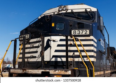 Indianapolis - Circa March 2019: Norfolk Southern Railway Engine Train. NS is a Class I railroad in the US and is listed as NSC I