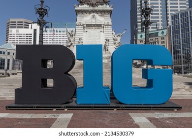 Indianapolis - Circa March 2022: Big Ten Conference Logo Also Stylized As The Big 10 Or B1G In Downtown For The NCAA Basketball Tournament.