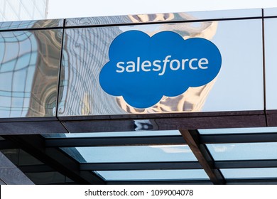 Indianapolis - Circa May 2018: The exterior of the Salesforce Tower. Salesforce.com is a cloud computing company and has added 800 new jobs to Indianapolis I