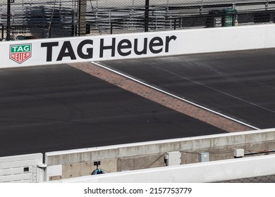 Indianapolis - Circa May 2022: The Yard Of Bricks And Start Finish Line At Indianapolis Motor Speedway. IMS Is Preparing For The Indy 500 And Brickyard 400.