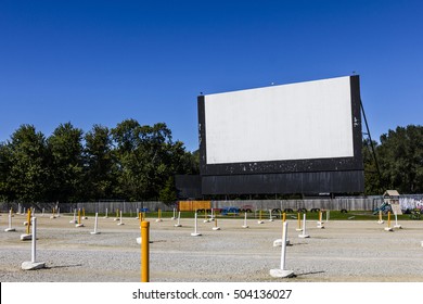 Indianapolis - Circa October 2016: Old Time Drive-In Movie Theater With Outdoor Screen And Playground II