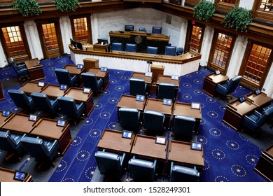 Indianapolis - Circa October 2019: Indiana State Senate Chambers