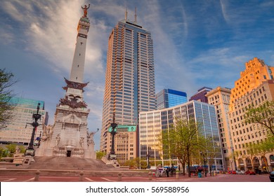 Indianapolis. Cityscape image of downtown Indianapolis, Indiana during sunset.