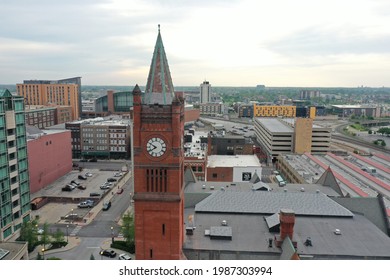 Indianapolis, Indiana May 22, 2021
Historic Clock Tower At Union Station In Downtown Indianapolis.