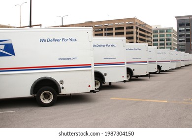 Indianapolis, Indiana May 22, 2021
United States Postal Service Carrier Trucks.