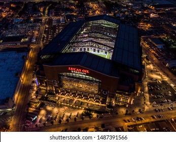 Indianapolis, Indiana / USA - August 24 2019: Lucas Oil Stadium Preseason Colts Football Game