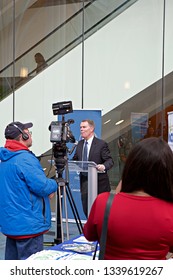 INDIANAPOLIS, IN - MARCH 2019: Mayor Joe Hogsett Delivering A Speech At The 