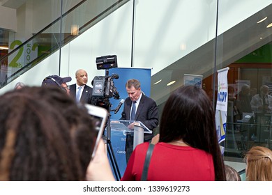 INDIANAPOLIS, IN - MARCH 2019: Mayor Joe Hogsett Delivering A Speech At The 