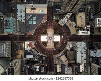 Indianapolis Monument Circle Aerial