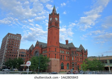 The Indianapolis Union Station Building Located In The Warehouse District - Indianapolis, Indiana, USA - July 23, 2019