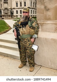 Indianapolis, IN USA Apr. 14, 2018 An Attendee Of A Second Amendment Rally Held To Suppot Gun Rights. 