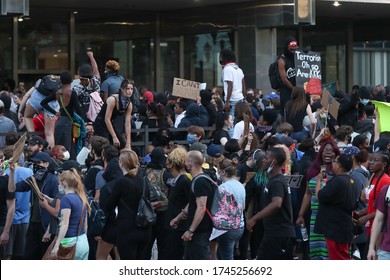 INDIANAPOLIS, IN / USA -May 30, 2020 - George Floyd Protest Turns Into Riot, Indianapolis.