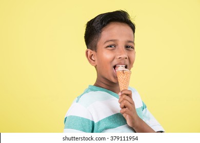 Indianasian Cute Little Boy Eating Ice Stock Photo 379111954 